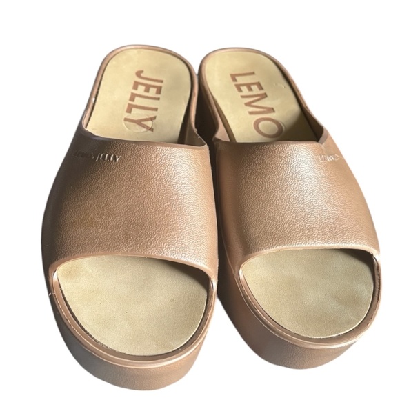 Lemon Jelly Sunny Bronze Platform Slides Sandals Size EU 40 / US 9-9.5 - Picture 3 of 6